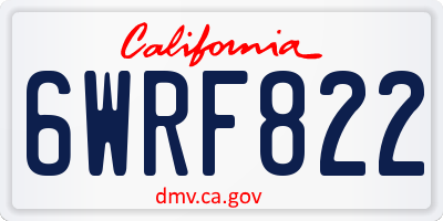 CA license plate 6WRF822
