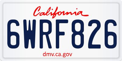 CA license plate 6WRF826