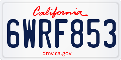 CA license plate 6WRF853