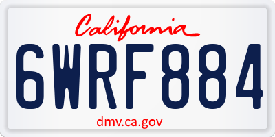 CA license plate 6WRF884