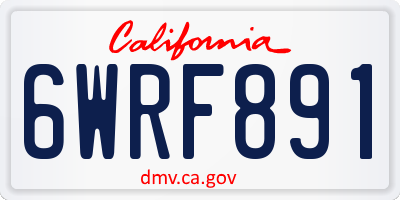 CA license plate 6WRF891