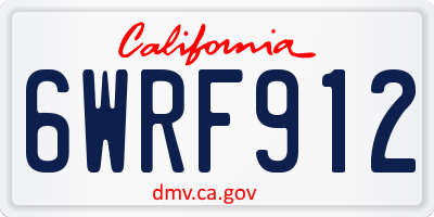 CA license plate 6WRF912