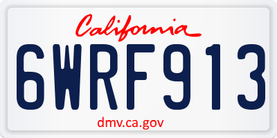 CA license plate 6WRF913