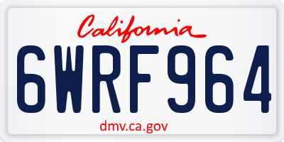 CA license plate 6WRF964