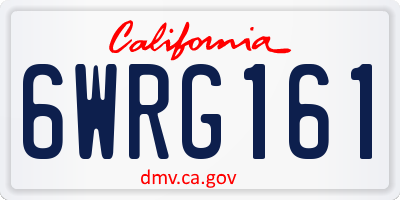 CA license plate 6WRG161
