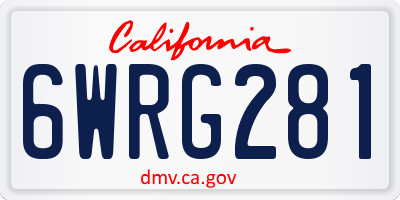 CA license plate 6WRG281