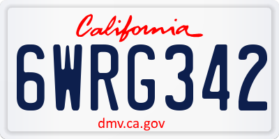 CA license plate 6WRG342