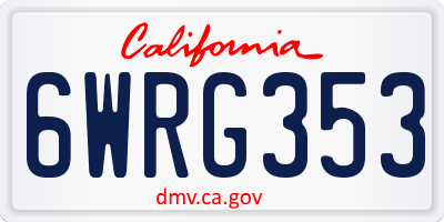 CA license plate 6WRG353