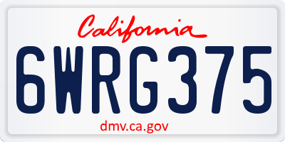 CA license plate 6WRG375