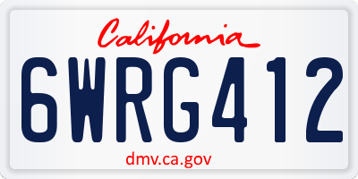 CA license plate 6WRG412
