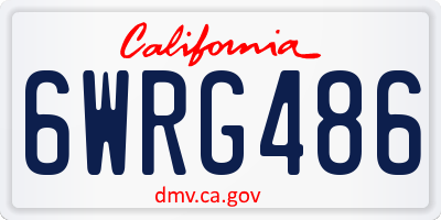 CA license plate 6WRG486