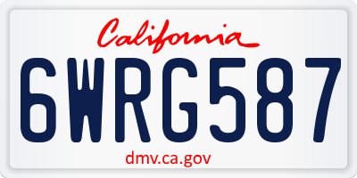 CA license plate 6WRG587