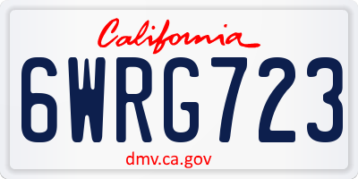 CA license plate 6WRG723