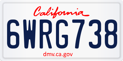 CA license plate 6WRG738