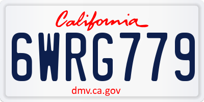 CA license plate 6WRG779