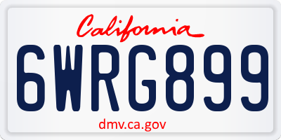 CA license plate 6WRG899