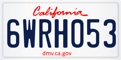 CA license plate 6WRH053
