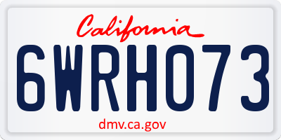 CA license plate 6WRH073