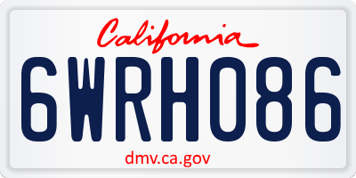 CA license plate 6WRH086