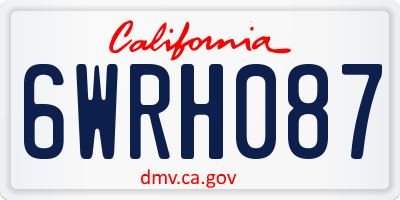 CA license plate 6WRH087