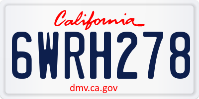 CA license plate 6WRH278