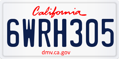 CA license plate 6WRH305