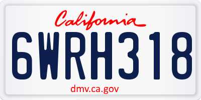 CA license plate 6WRH318