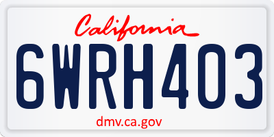 CA license plate 6WRH403