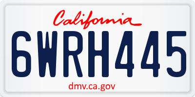 CA license plate 6WRH445