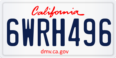 CA license plate 6WRH496