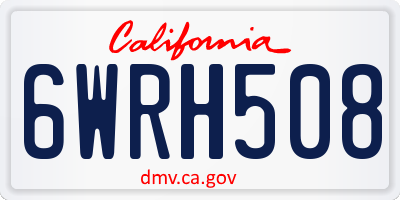 CA license plate 6WRH508