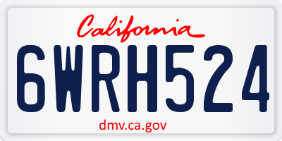 CA license plate 6WRH524