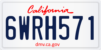 CA license plate 6WRH571
