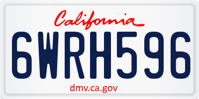 CA license plate 6WRH596