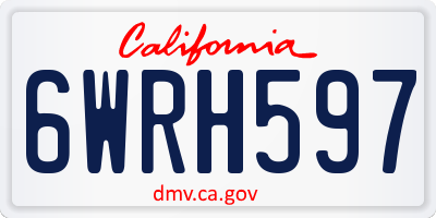 CA license plate 6WRH597