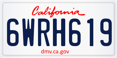 CA license plate 6WRH619