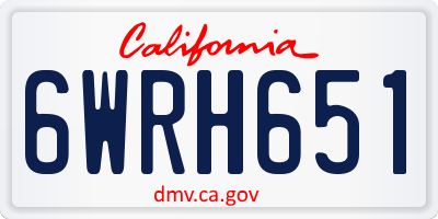 CA license plate 6WRH651