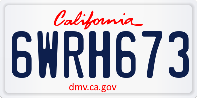 CA license plate 6WRH673