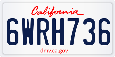 CA license plate 6WRH736