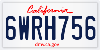 CA license plate 6WRH756