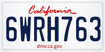 CA license plate 6WRH763