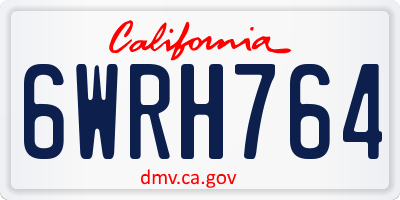 CA license plate 6WRH764