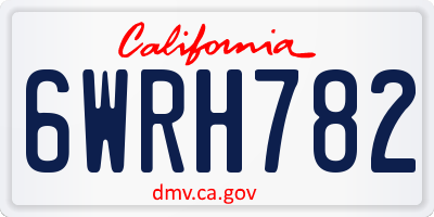 CA license plate 6WRH782