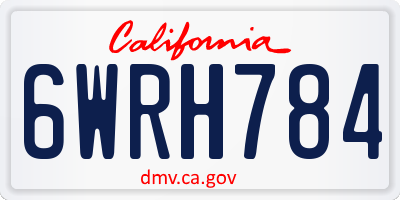 CA license plate 6WRH784