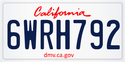 CA license plate 6WRH792
