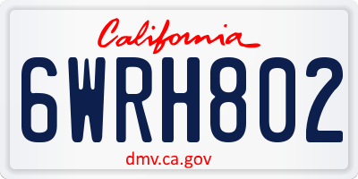 CA license plate 6WRH802