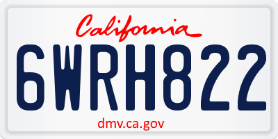 CA license plate 6WRH822