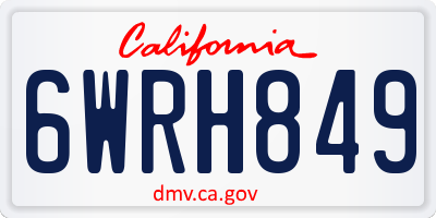 CA license plate 6WRH849
