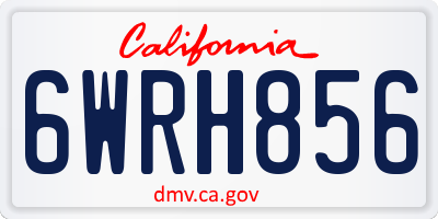 CA license plate 6WRH856