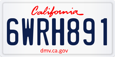 CA license plate 6WRH891